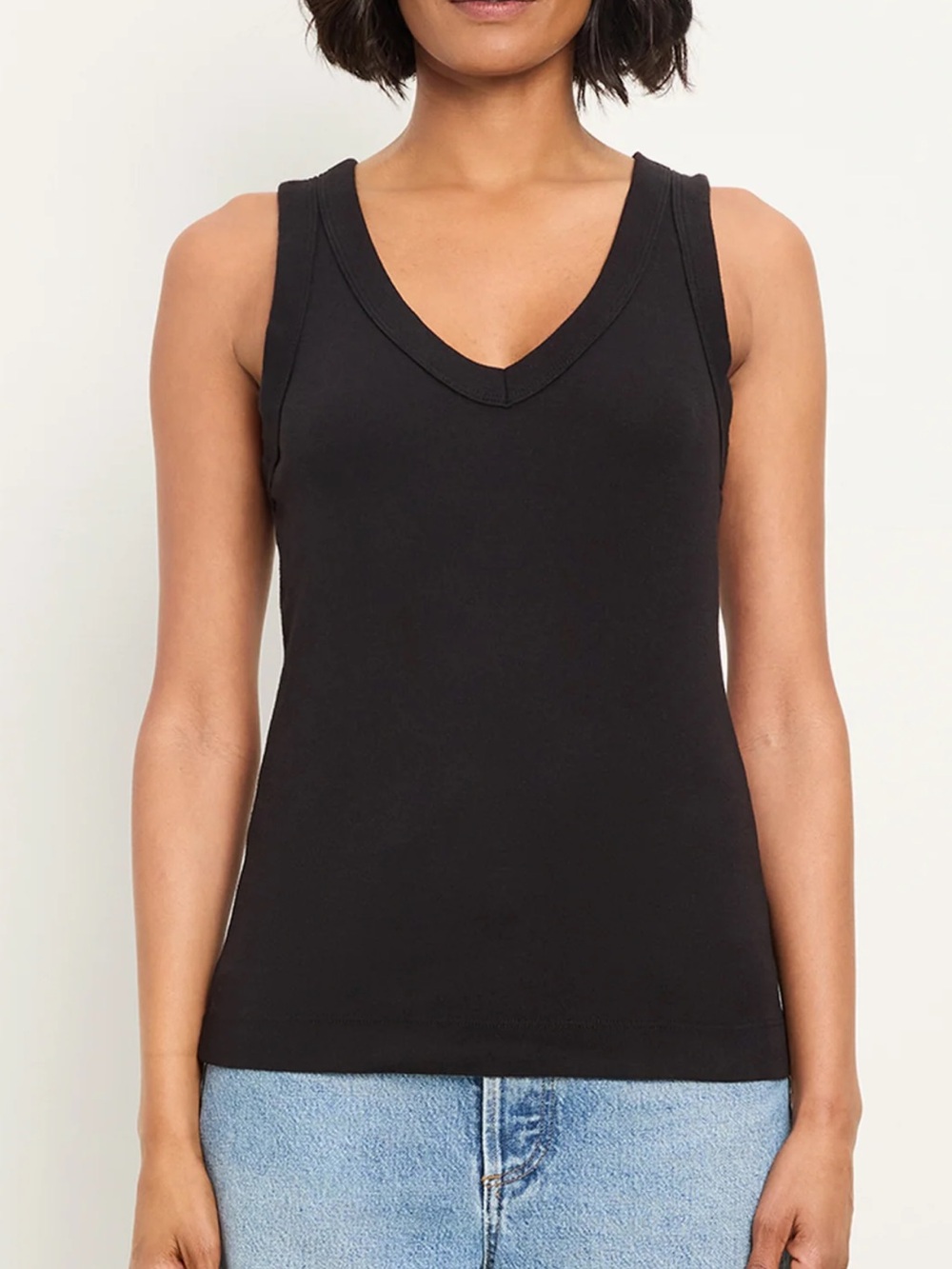 Michael Stars Maya Wide Binding V Neck Tank Size M
